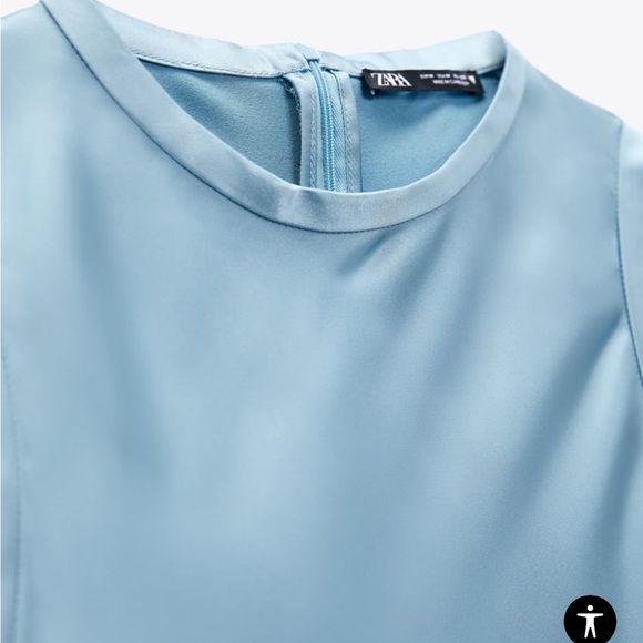 Zara blue satin like dress - Picture 10 of 15